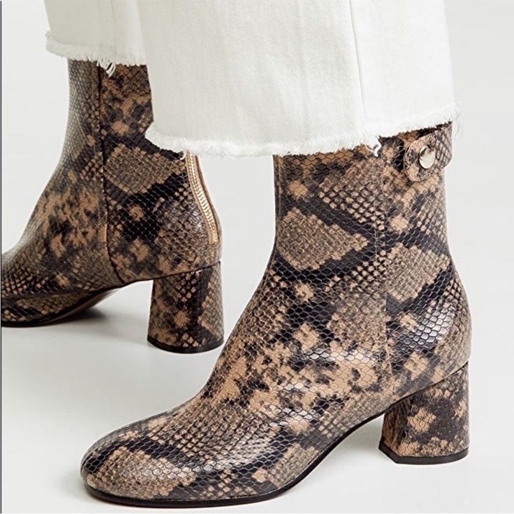 Joie Ramet Leather Boot Python  Print  in Camel 36.5